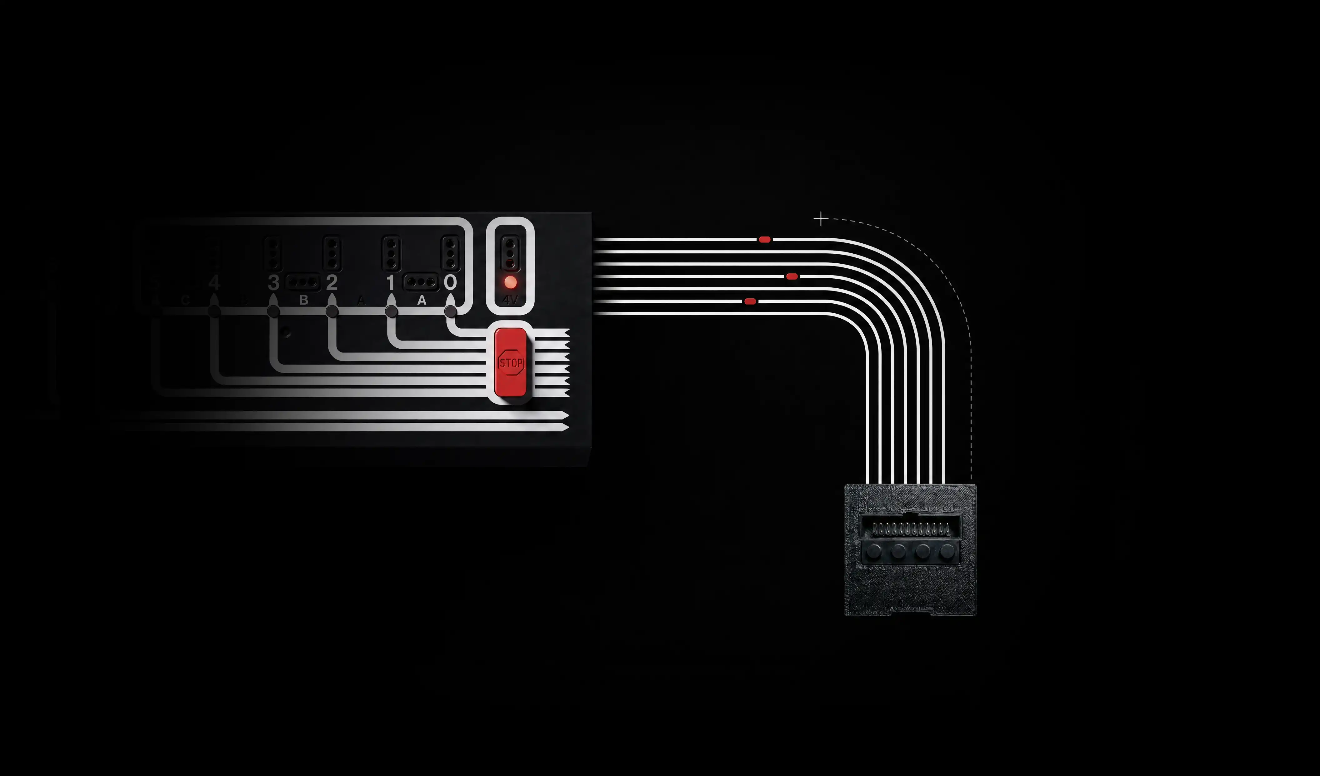 Diagram: LEGO Interface A connected to the TC Logo Connect